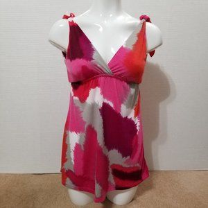 Rue 21 top Small colorful tie dye splotch tie shoulder tank sleeveless babydoll